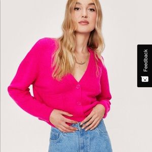 Nasty gal hot pink cardigan